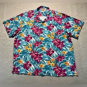 Tommy Bahama Lush Tropics Men’s 2XL Silk Camp Shirt Hawaiian Floral
